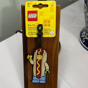 LEGO Hot Dog Character Bag Tag with Blue and Yellow